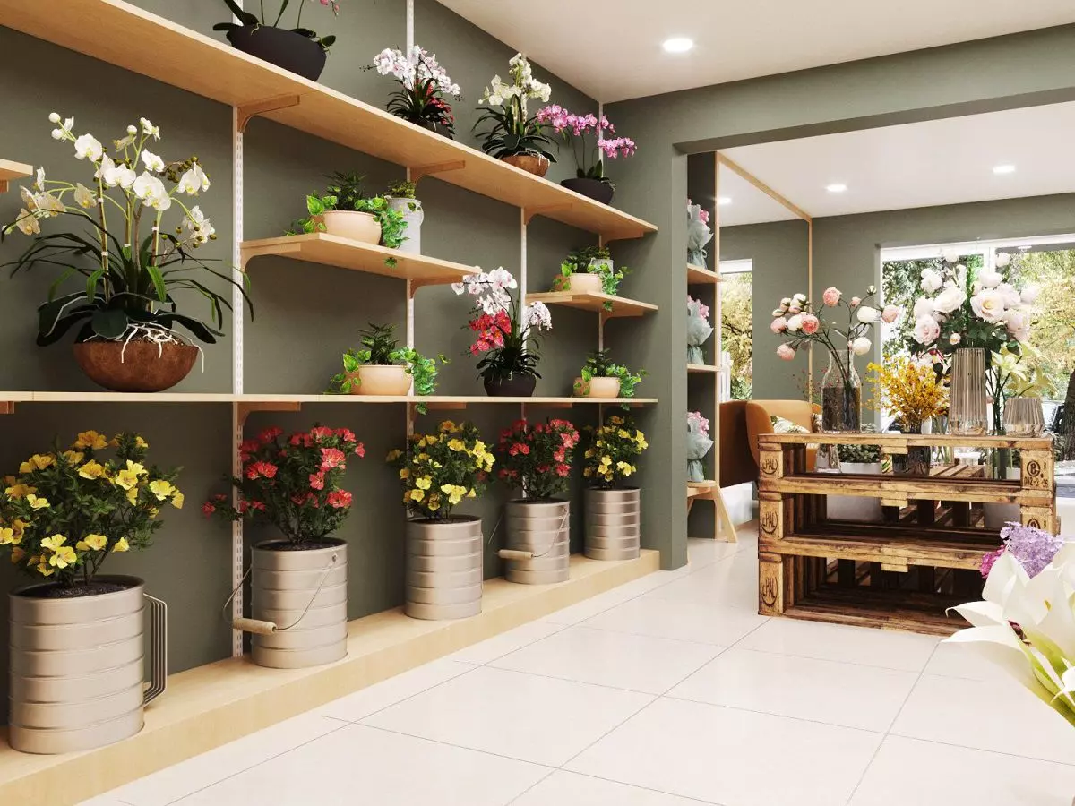 thiết kế cửa hàng hoa tươi đơn giản