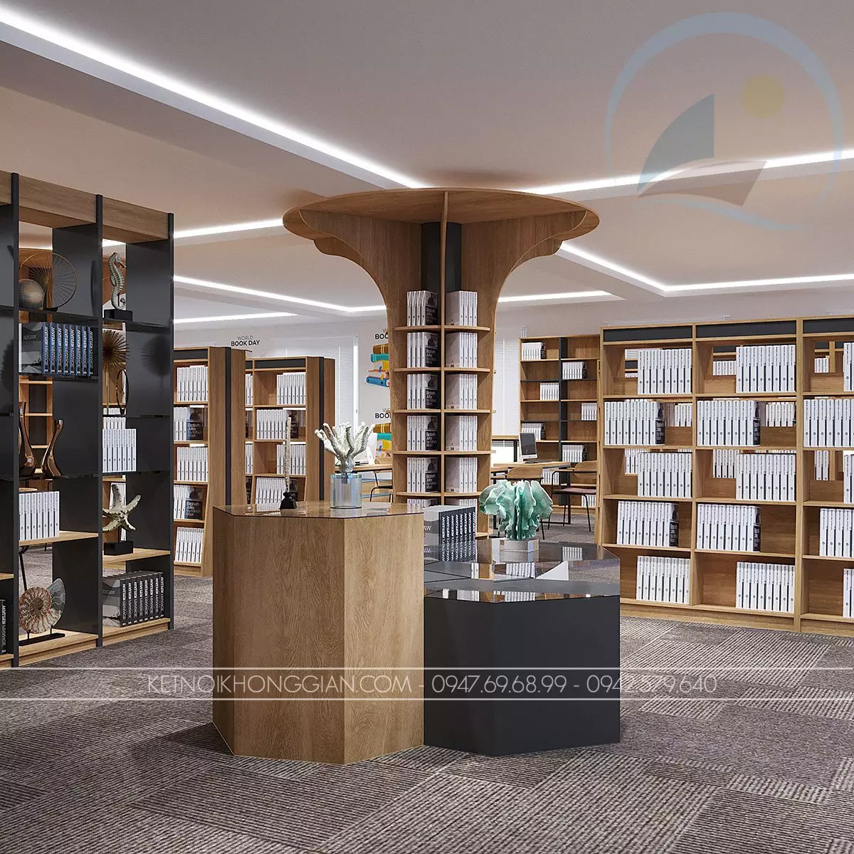 thiết kế nội thất thư viện Bình Thuận