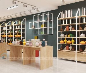 thiết kế cửa hàng gốm sứ Hà Nội